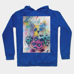 Owl Watercolor Painting Hoodie